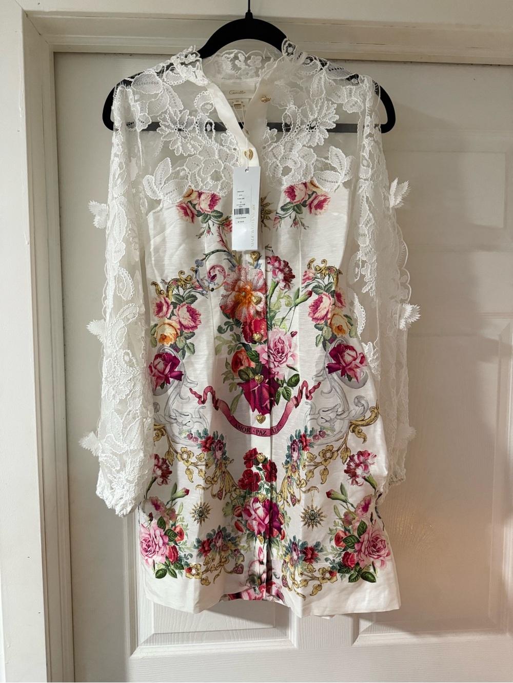Camilla Lace sleeve minidress size XS